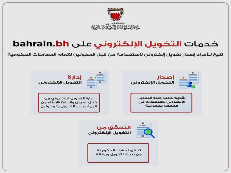 منظومة التخويل الالكتروني عبر البوابة الوطنية لمملكة البحرين